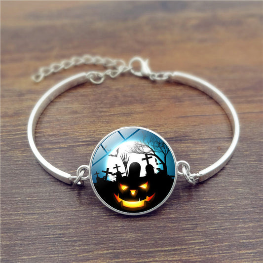 Womens Halloween U Shape Alloy Bracelet Inlaid Gems