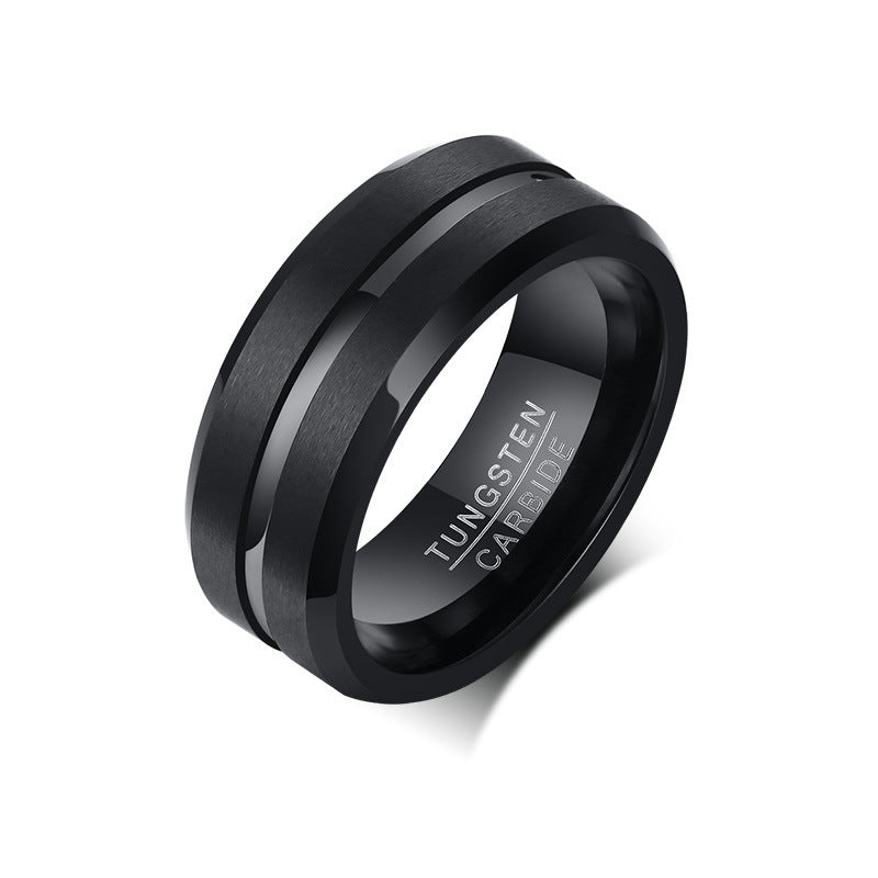 Mens Tungsten Steel Ring For Men Durable Fashion Accessory Trendy Everyday Wear Black Everyday Casual Comforts