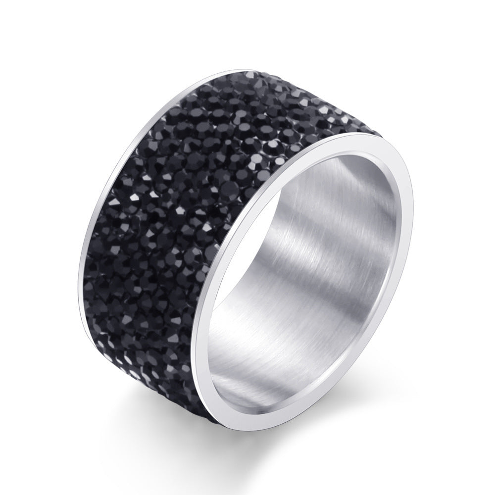Mens Titanium Steel Diamond Ring Electroplated Durable Modern Jewelry For Everyday Wear Plus Special Occasions