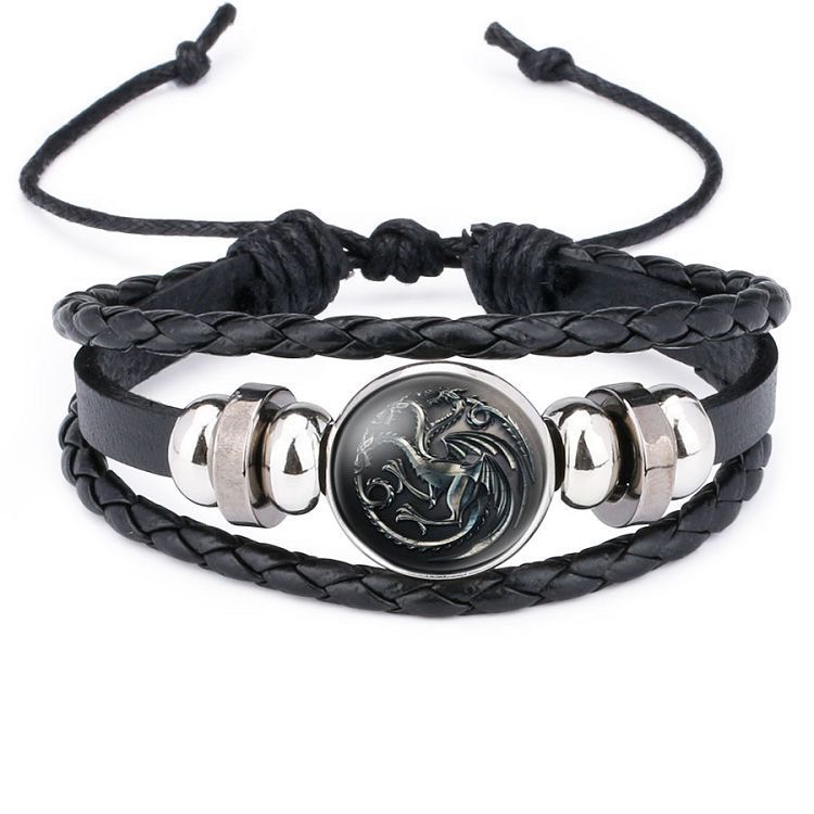 Unisex Leather Bracelets Animal Zodiac Design Woven Rope Wristband Individually Packed for Men and Women Style