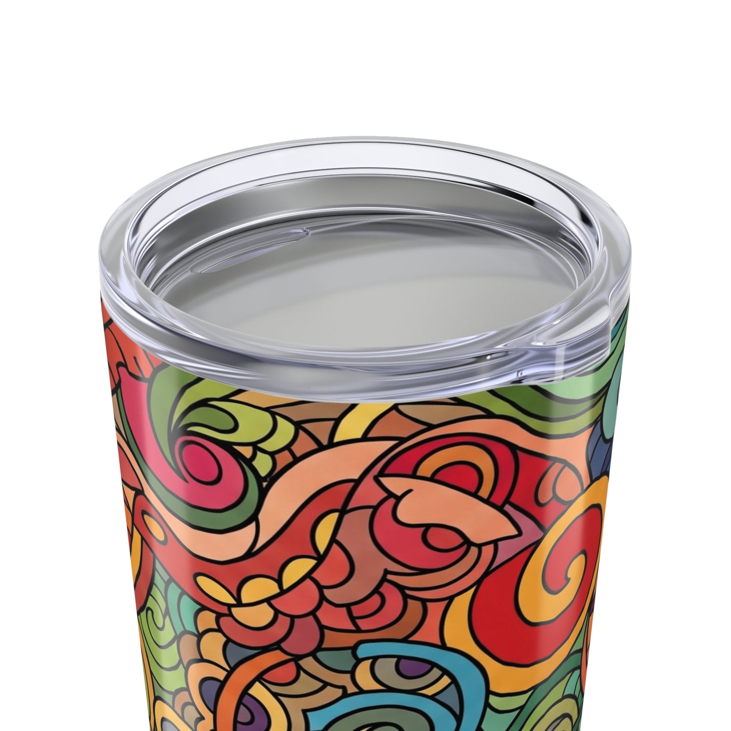 20oz Stainless Steel Tumbler With Vacuum Insulation Spill Resistant BPA Free Printed Design For Hot And Cold Drinks