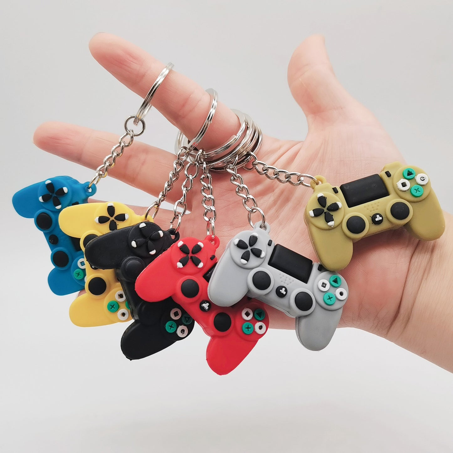 Metal Pendant Keychain With PVC Soft Rubber Construction Game Console Design Unisex Simulation Toy Accessory Kit
