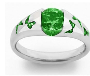 Butterfly Ring With Zircon Inlay Unisex Alloy Fashion Jewelry European American Style Versatile European Style