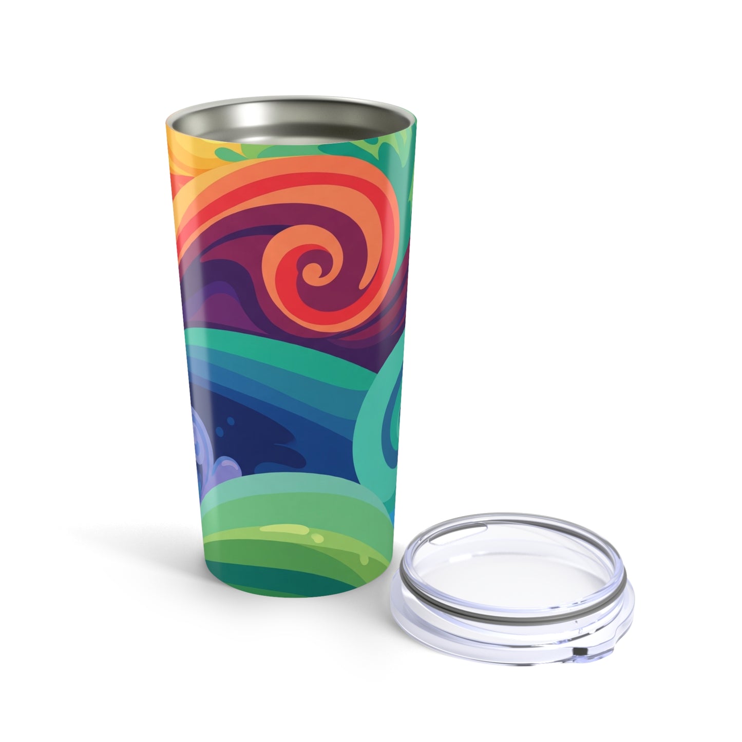 20Oz Stainless Steel Printed Tumbler Double Wall Vacuum Insulated Travel Mug Spill Resistant For Hot And Cold
