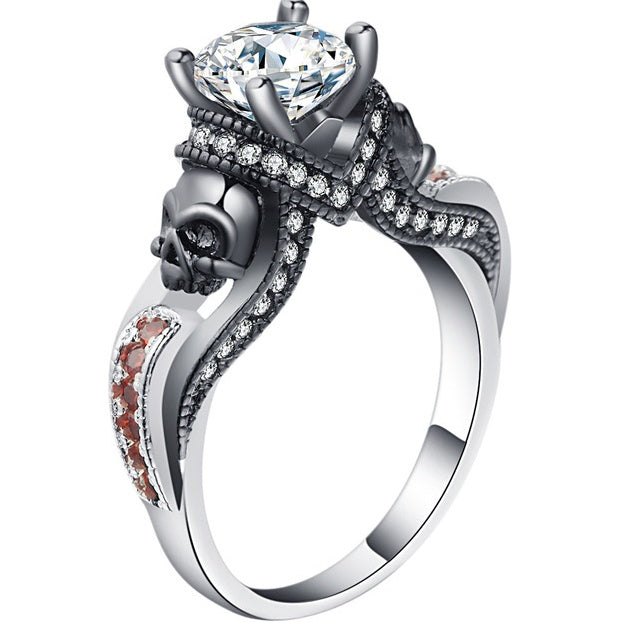 Unisex Skull Ring Punk Rock Biker Gothic Plated Jewelry Statement Accessory Colorful Gift Unique Durable Gifts