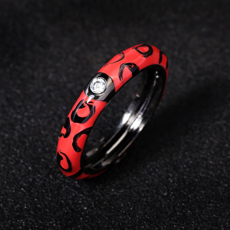 Gold Plated Oil Drip Ring With White Copper Inlay And Gemstone Accents Sizes 6 7 8 9 10 For Women And Men Everyday Wear