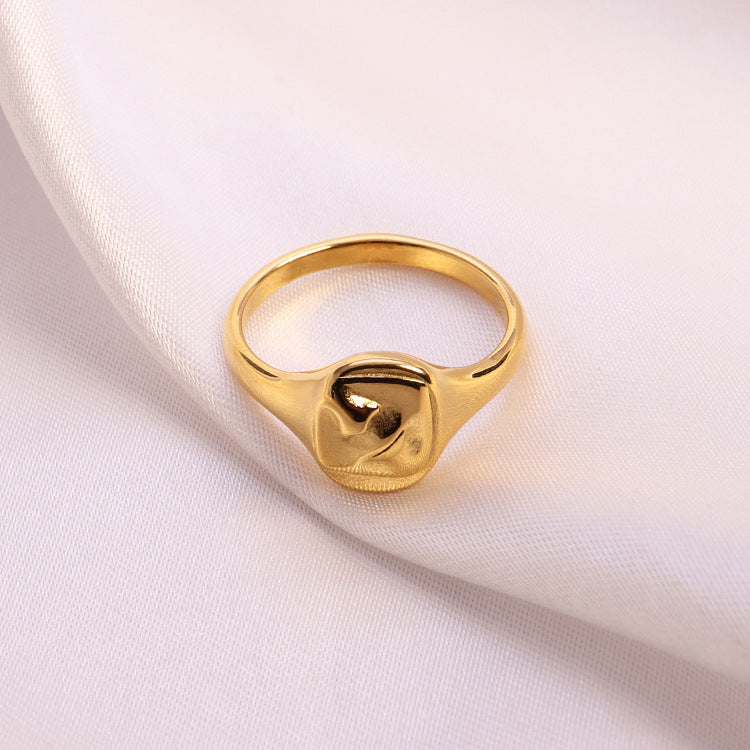 Hot Human Chest 18K Gold Plated Stainless Steel Ring