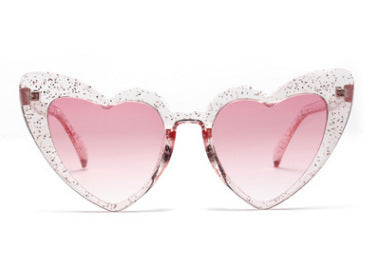 Heart Shaped Sunglasses Womens Resin Lens Plastic Frame Pink Retro Red Fashion Eyewear For Women Everyday Wear