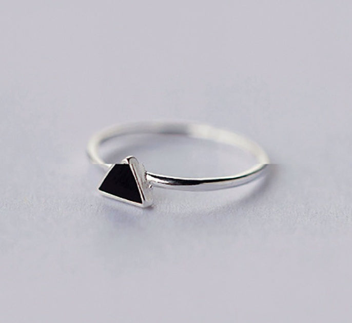 Geometric Triangle Ring 925 Sterling Silver Adjustable Fashion Jewelry Statement Piece Gift For Her Everyday Wear
