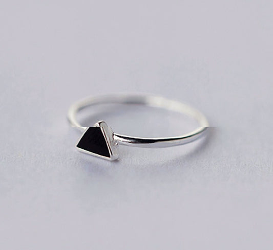 Geometric Triangle Ring 925 Sterling Silver Adjustable Fashion Jewelry Statement Piece Gift For Her Everyday Wear