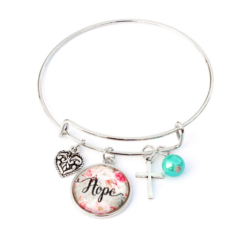 Unisex Religious Cross Bracelets Adjustable Bangle Totem Design Electroplated Alloy Jewelry Gift Anniversaries