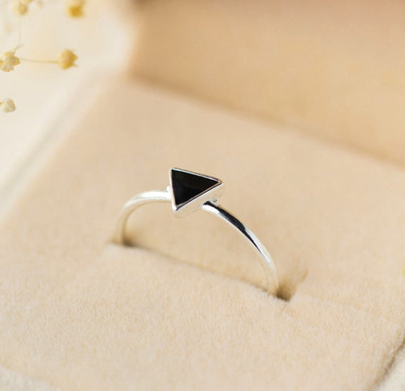 Geometric Triangle Ring 925 Sterling Silver Adjustable Fashion Jewelry Statement Piece Gift For Her Everyday Wear