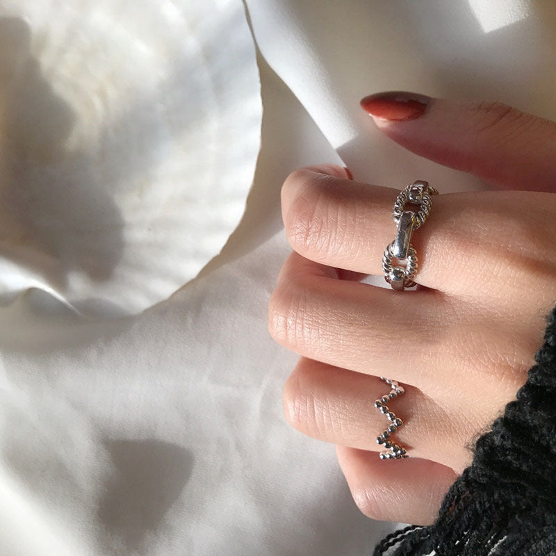 Womens Adjustable Geometric Copper Ring Korean Style Electroplated Knuckle Ring Festival Gift Packaging Gift Wrapped