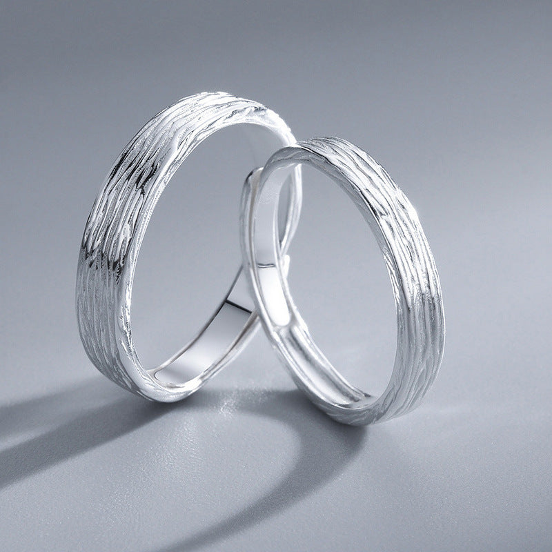 Couple Rings Matching Sets Geometric Copper Band Rings For Him And Her Anniversary Promise Rings Silver Plated