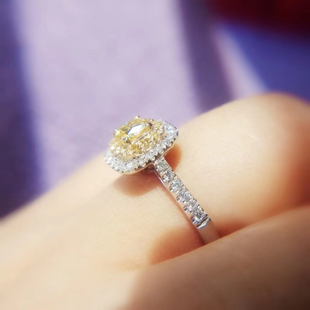 Copper Diamond Studded Ring For Women Geometry Style Classic Jewelry Ring Diamond Accent Band Elegant Sparkle Shine