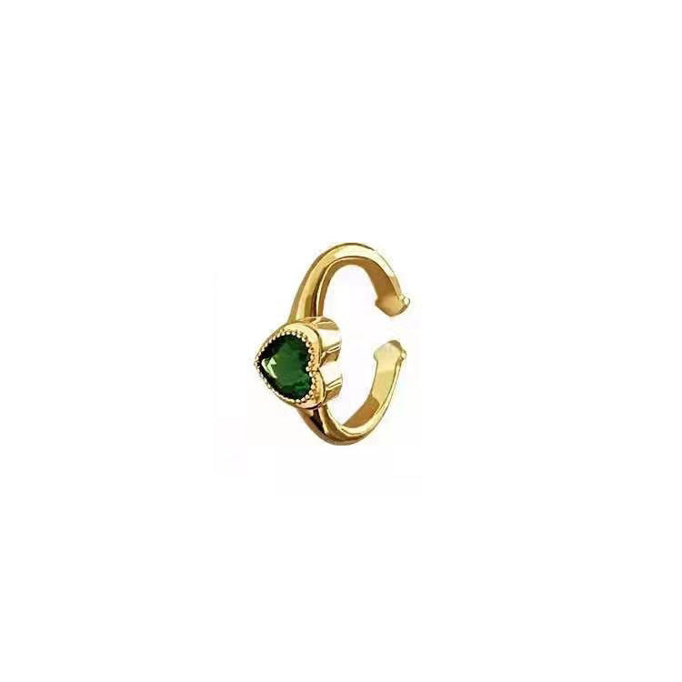 Womens Heart Ring Gold Plated Copper With Cubic Zirconia Inlay Electroplated Fashion Jewelry Heart Shaped Ring