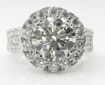 Ladies Flower Ring Gemstone Diamond Accent Alloy Jewelry
