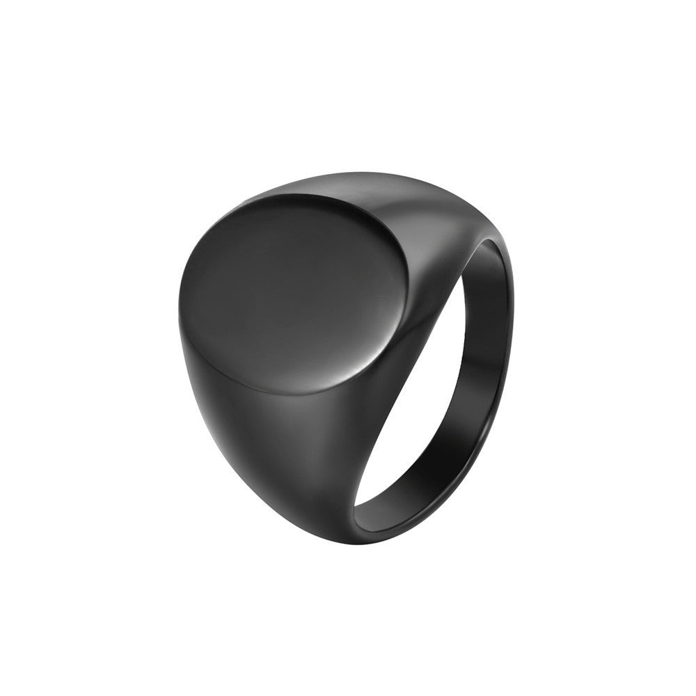 Unisex Titanium Steel Ring Glossy Oval Fashion Durable Everyday Wear Accessory Classic Jewels For Any Occasion