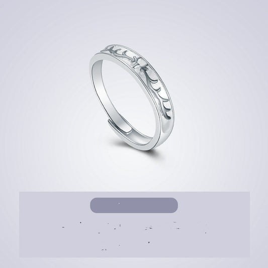 Sterling Silver Antler Couple Rings Korean Zodiac Design Electroplated Anniversary Gift Matching Promise Lovers