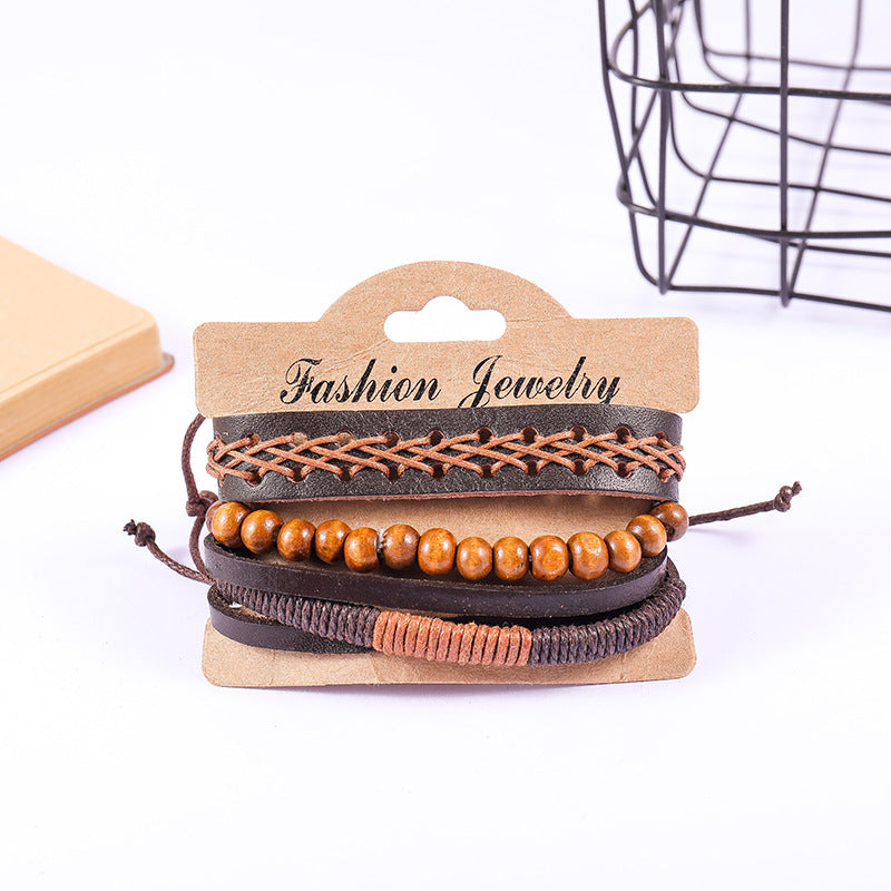 Unisex Leather Braided Bracelet With Alloy Zodiac Animal Design Fashion Wristband Jewelry Cowhide Leather Gold