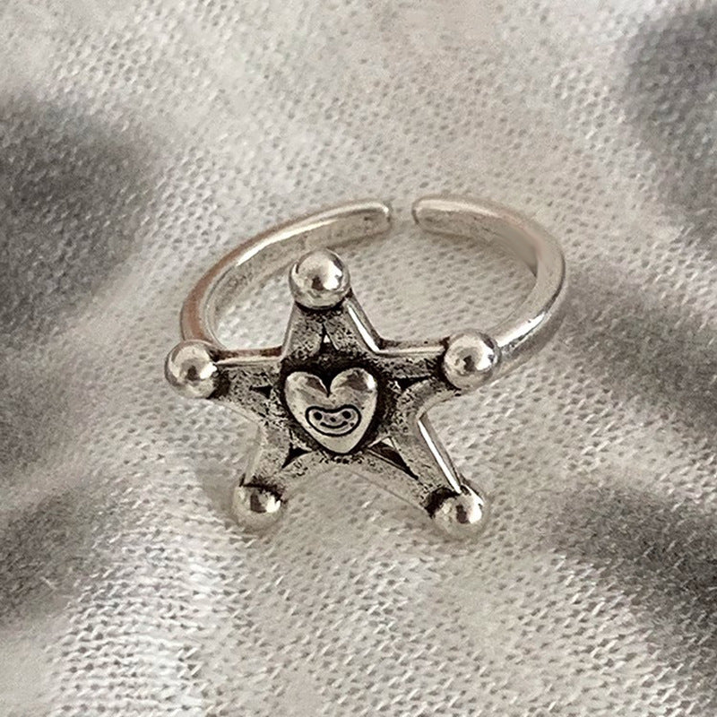 Womens Retro Distressed Heart Copper Ring Fashion Jewelry Unique Statement Piece Durable Quality Gift for Her Quality