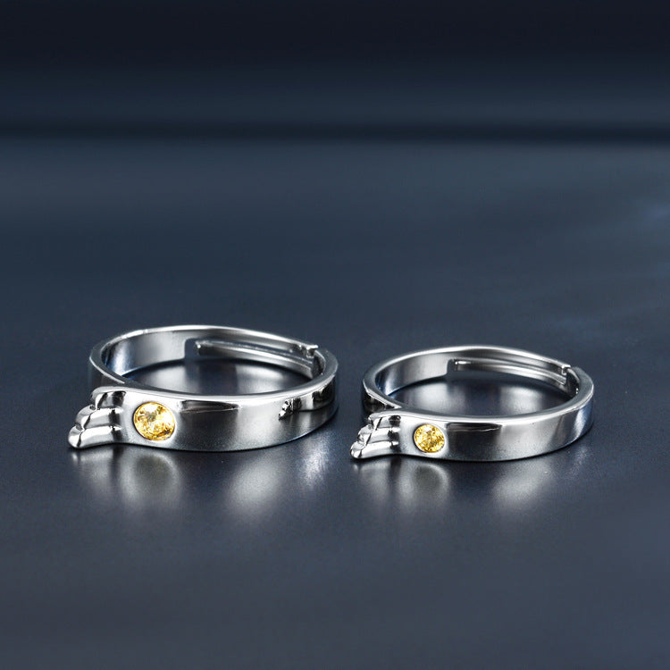 His and Hers Matching Rings Set Gold Plated Couple Rings White Copper Anniversary Promise Rings Artificial Lux