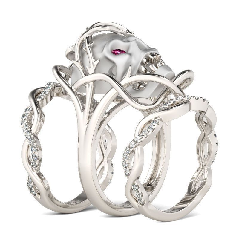 Womens PunkRock Ring Geometric Alloy Statement Jewelry Durable Everyday Wear Party Accessory Trendy Style Chic