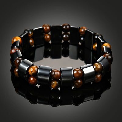 Womens Black Geometric Anklet Bracelet Elastic Bangle Smooth Black Rock Jewelry 6cm Diameter Gift Box Included
