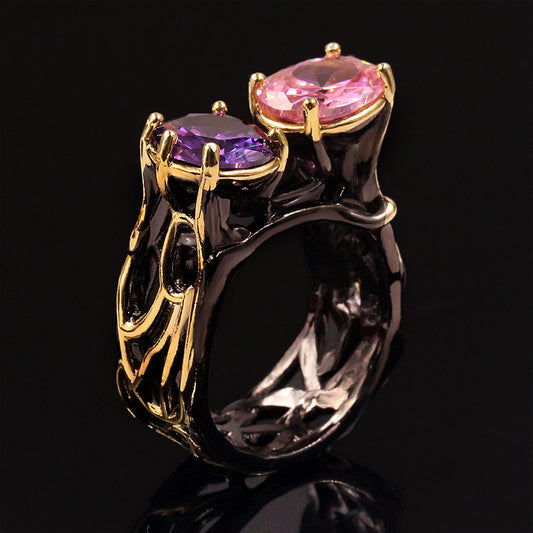 Gold Plated Zircon Ring for Women Elegant Jewelry Gift