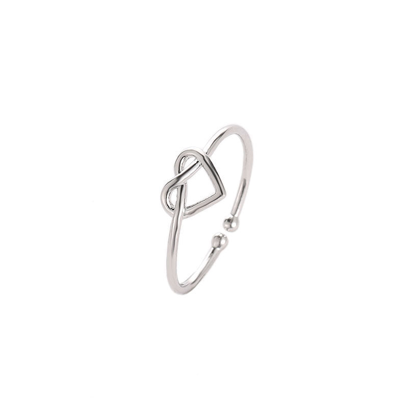 Heart Ring Adjustable Open Ring Band Metal Ring for Women Girls Love Hollow Ring Fashion Jewelry Valentine Day