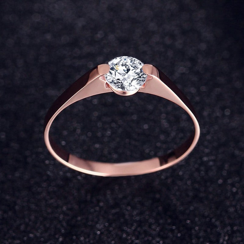 Stainless Steel Ring Rose Gold Tone For Women Elegant Minimal Band Color No 5 No 6 No 7 Smooth Finishes Everyday Wear