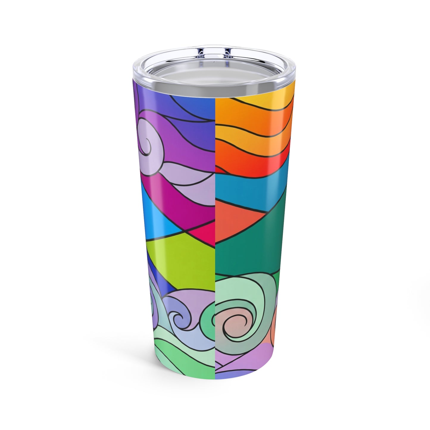 20oz Stainless Steel Tumbler With Printed Design Double Wall Vacuum Insulated Spill Resistant Durable Travel