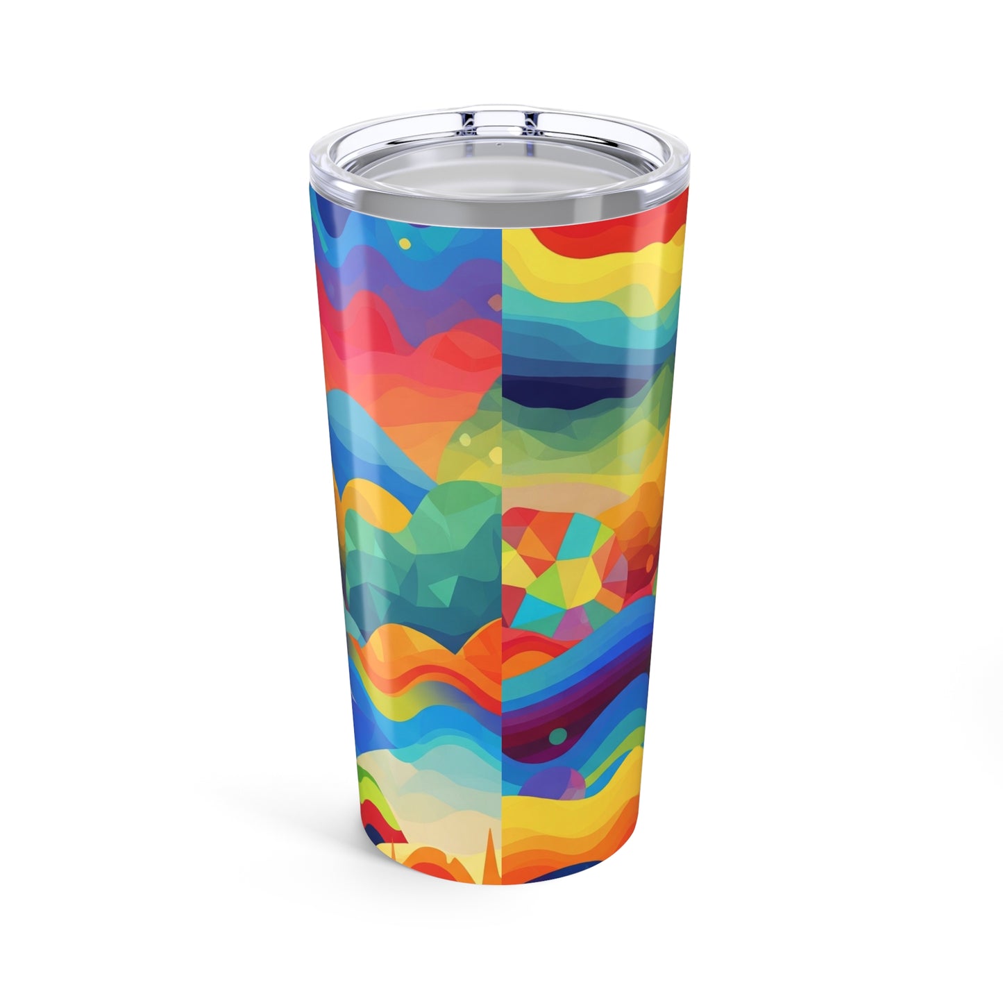 20 Ounce Stainless Steel Tumbler With Printed Design Double Wall Vacuum Insulated Spill Resistant Keeps Hot Or Cold