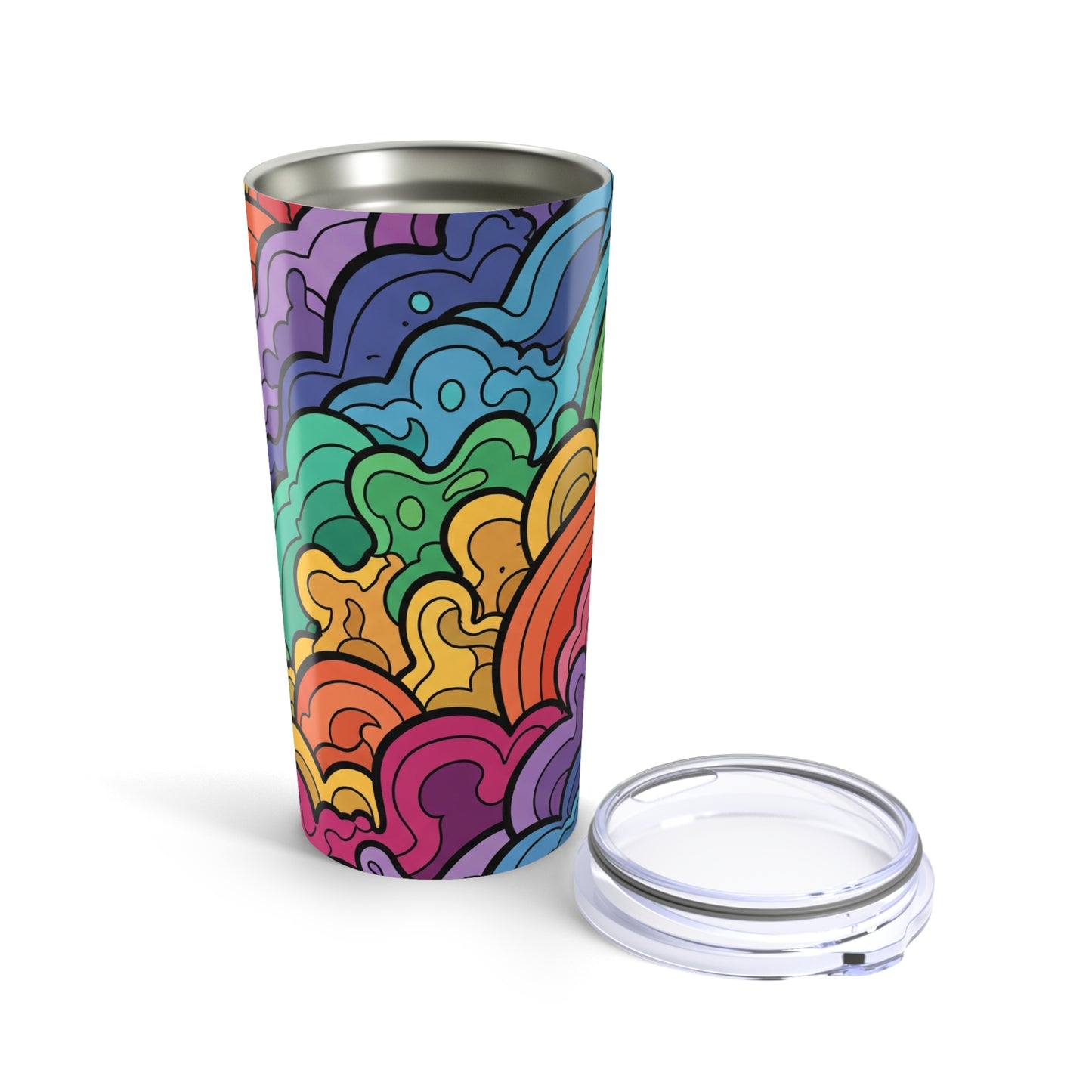 20 Oz Stainless Steel Insulated Tumbler With Vibrant Printed Design Double Wall Vacuum Sealed Spill Resistant