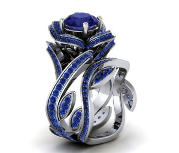 Womens Rose Zircon Floral Ring Copper Silver Plated Artificial Gemstone Inlay Elegant Fashion Jewelry Chic Gift