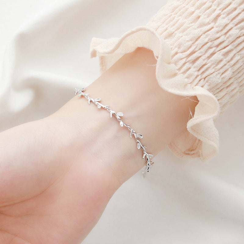 Copper Leaf Bracelet With Adjustable Chain Nature Inspired