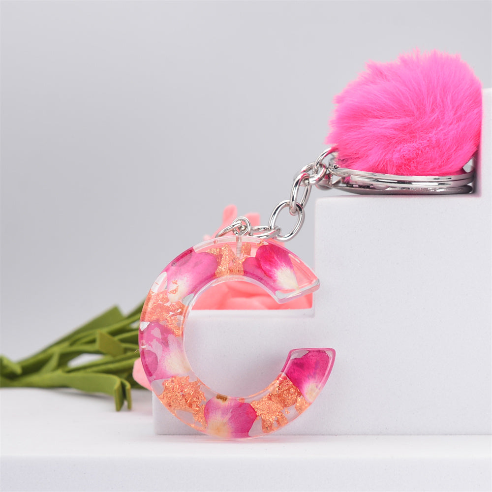 Resin Alphabet Initial Keychain A To Z Drip Glue Korean Style For Women And Girls Lightweight Resin Charm Gift
