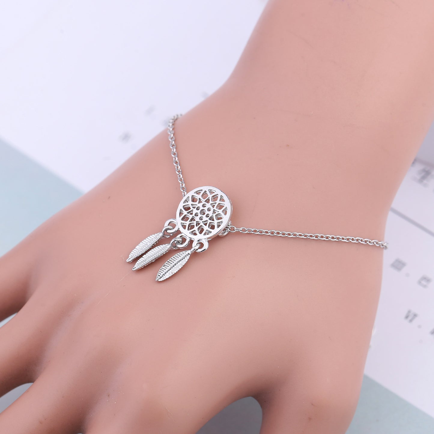 Womens Cartoon Animal Zodiac Openwork Bracelet Feather Alloy Jewelry Gift For Her Zodiac Lovers For Daily Wear