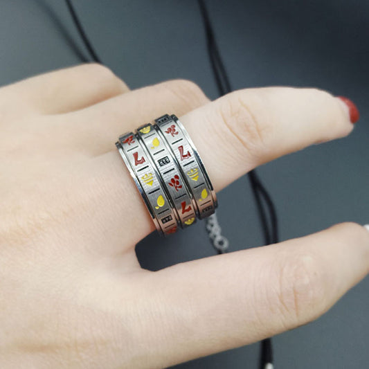 Stainless Steel Ring Colorful Rotating Slot Machine Design Gambling Jewelry Hypoallergenic Nickel Free Gift Ideas
