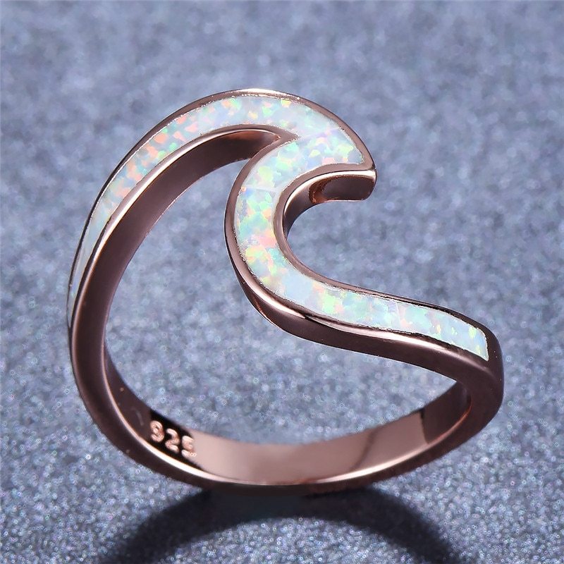 Rose Gold Opal Ring Exquisite Two Shape Design For Daily Wear And Wedding Engagement Anniversary Birthday Gift