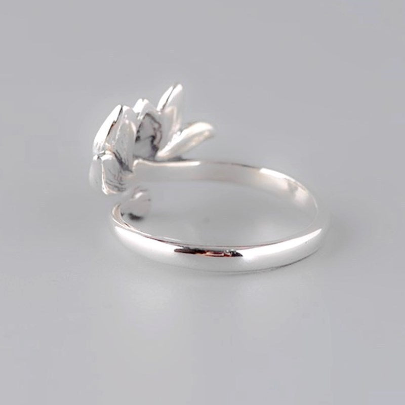 Two Tone Copper Ring Lotus Flower Design Electroplated