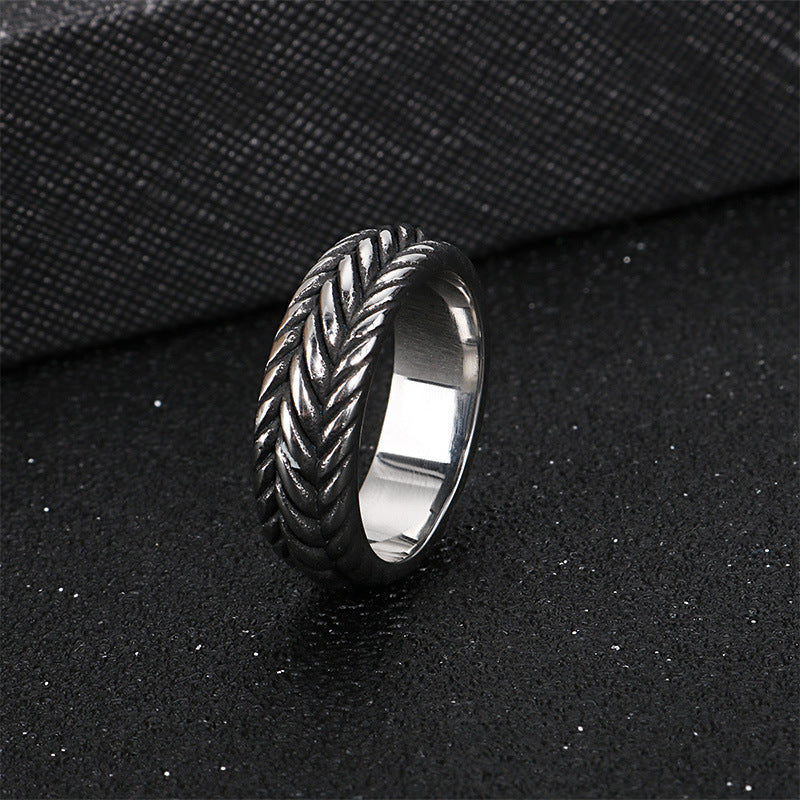 Vintage Mesh Woven Titanium Steel Ring For Men Skull Pattern Unisex 8mm Band Durable Everyday Wear Style Today
