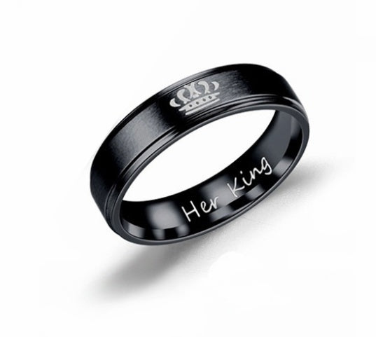 Couple Rings Stainless Steel 6mm Matching Band Ring Polished Finish Vacuum Plated Long Lasting Great Gift Perfect Pair