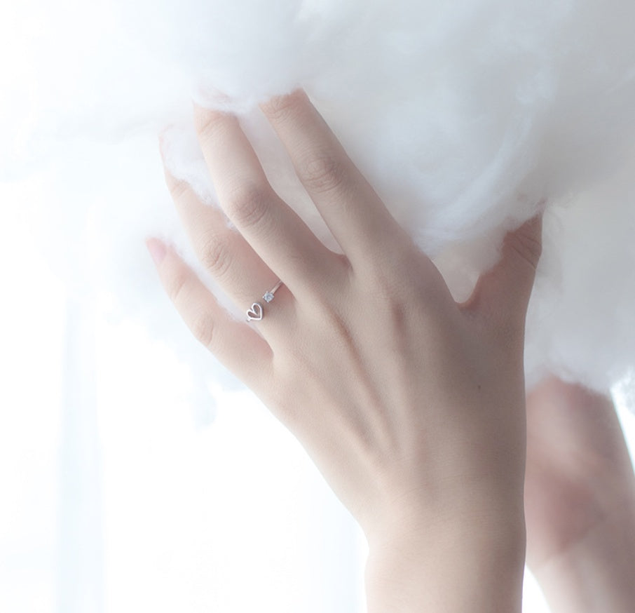 Silver DiamondShaped Hollow Ring 0.7cm Wide 0.55cm High Dainty Elegant Everyday Minimalist Jewelry Gift For Her