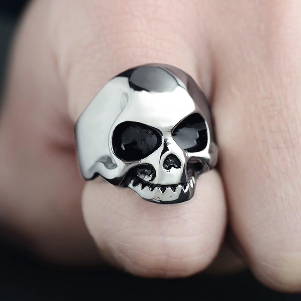 Titanium Skull Ring for Men Retro Style Stainless Steel Punk Jewelry Bold Masculine Accessory Durable Comfort Fit