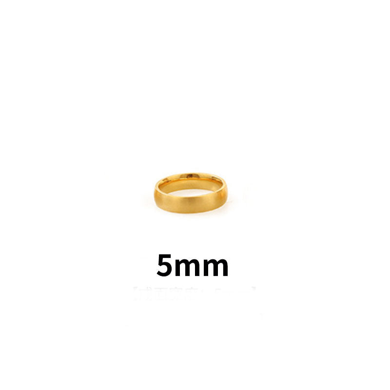 Titanium Steel Ring 18K Gold Plated Geometric Band Jewelry Women Elegant Minimalist Design Electroplated Finish