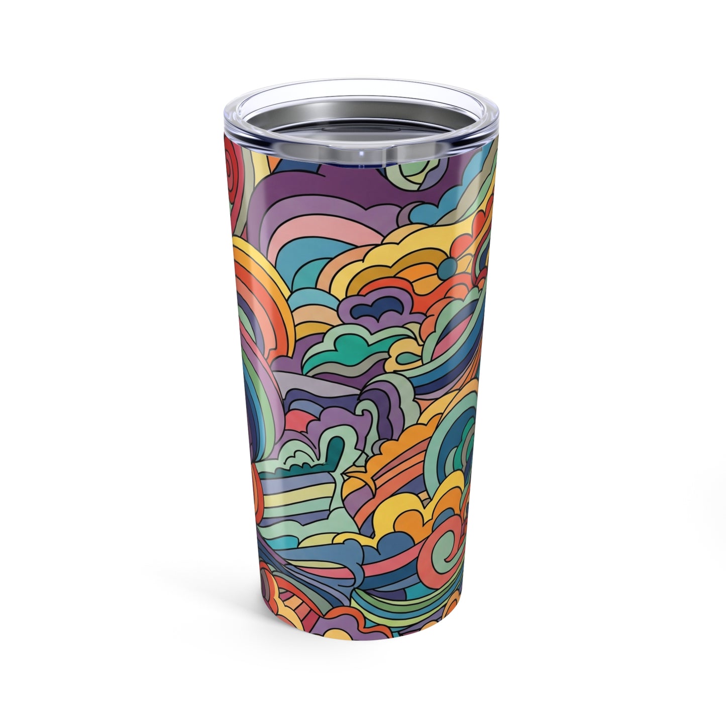 20oz Stainless Steel Tumbler With Printed Design Double Wall Vacuum Insulated Spill Resistant Durable Thermal Cup
