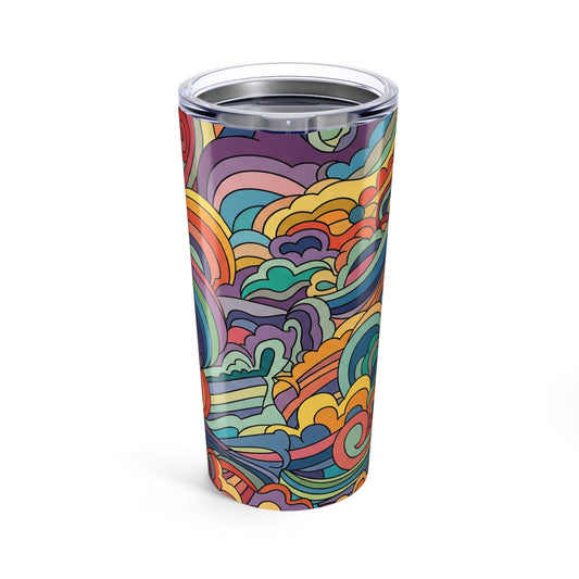 20oz Stainless Steel Tumbler With Printed Design Double Wall Vacuum Insulated Spill Resistant Durable Thermal Cup