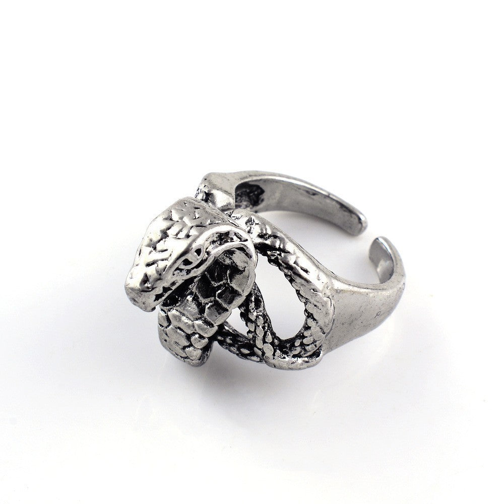 Adjustable Snake Ring Unisex Zodiac Animal Design Retro Metal Ring Punk Style Ring For Men And Women Unisex Zodiac