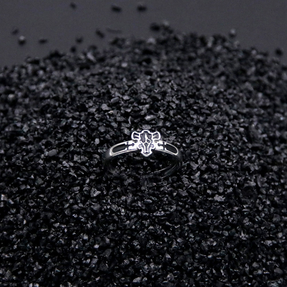 Unisex Adjustable Alloy Ring Cartoon Character Parthenocissus Grass Style Trendy Accessory Daily Fashion Style